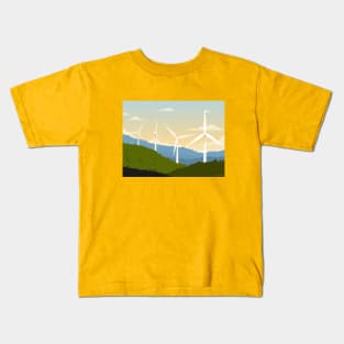 Sunset in Wind Powers forest Kids T-Shirt